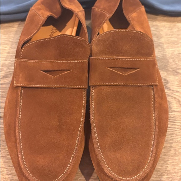 Sleek Brown Suede Men's Slip-On Loafers - Picture 2 of 5